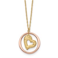 14 Kt- Heart Open Circle Necklace