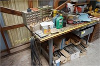 Metal Shop Bench w/ Contents