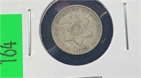 1853 Silver Three Cents VAR.1