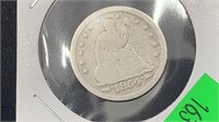 1854 Silver Seated Liberty Quarter