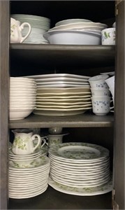 Contents of Cabinet: Assorted Dish Sets