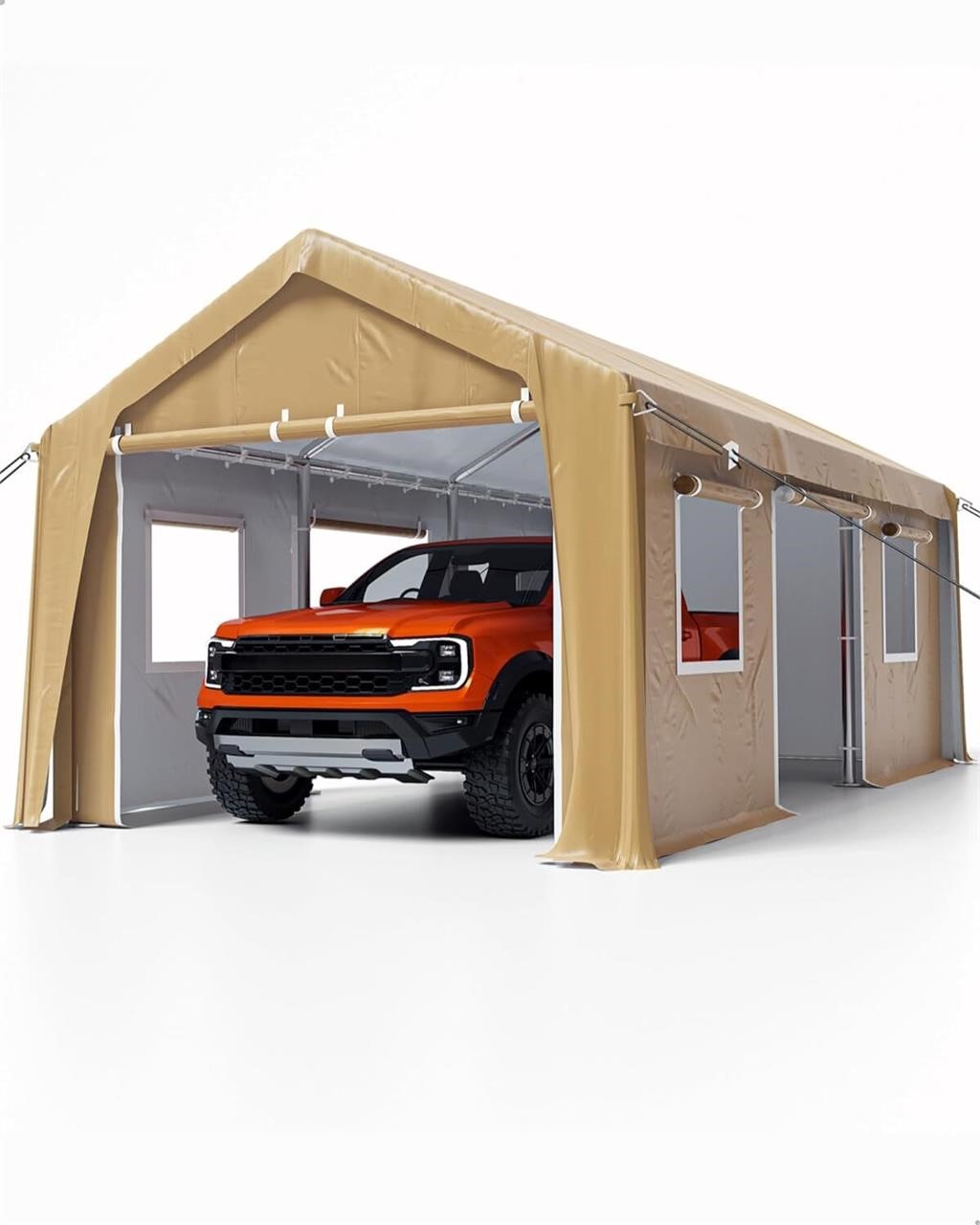 Carport 13'x20' Heavy Duty Portable Garage  Khaki