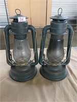 Lot of 2 Dietz No. 8 Blizzards Oil Burning Lamps