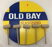 Painted Wood Old Bay Advertising Sign With