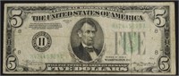 1934 5 DOLLAR FEDERAL RESERVE NOTE VF
