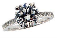 14k Gold 3.03 ct Round Brilliant Lab Diamond Ring