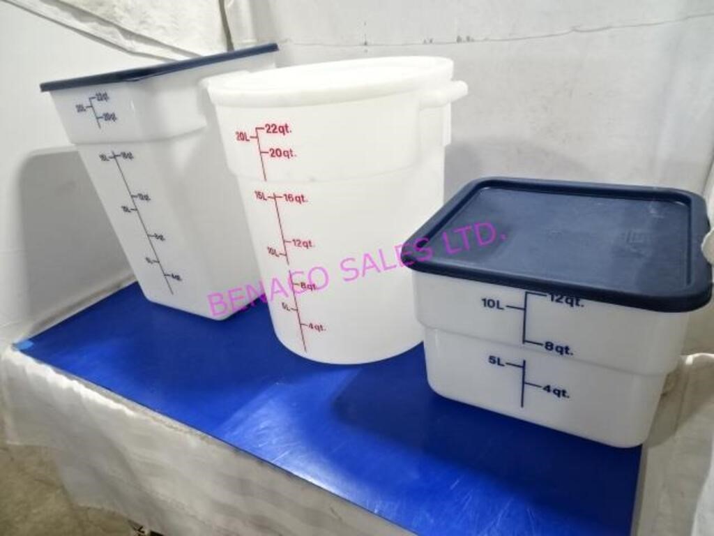 LOT,3PCS INGRED. MEASURING BINS W/ LIDS