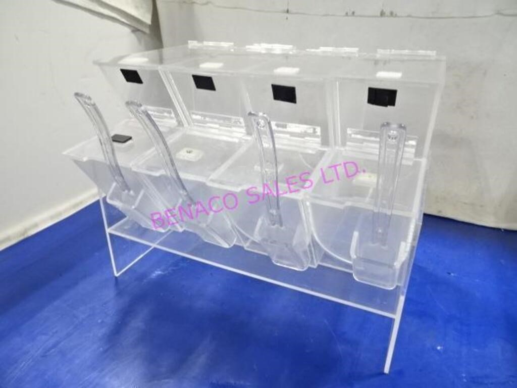 LOT,4PCS PLEXI BULK FOOD DISP. W/ HOLDING SHELF