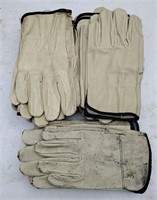 Lot 2 - Industrial Leather Gloves L to XL 11 pair