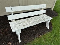 5' White PVC Type Park Bench