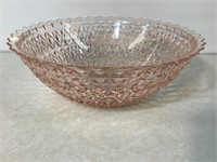 Jeanette Holiday Pink Glass Bowl, 4in TmX 11in W