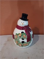 Snowman cookie jar, 9 in tall
