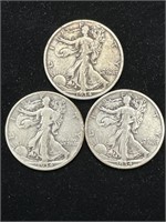 1934,1934-D, 1934-S Walking Liberty Half Dollars