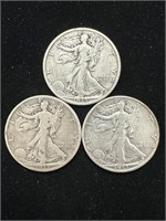 1935,1935-D 1935-S Walking Liberty Half Dollars