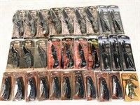 30pc folding knives in blister packs