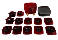 Anchor Hocking Ruby Red Tea/ Coffee Set for 12