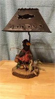 Bear fishing resin candle holder/ lampshade