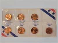 1982 Copper and Zinc Lincoln Head Penny Set