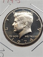 1974-S Clad Proof Kennedy Half Dollar