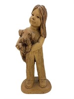 1970’s Lee Bortin Girl With Scottie Dog Sculpture