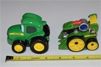 (2) ERTL John Deere Toy Tractor Vehicles