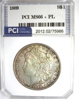 1889 Morgan MS66+ PL LISTS $3500 IN 66PL