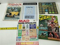 misc vintage lot: mad comic, baseball book, etc.