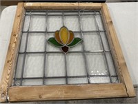 Framed Leaded Stained Glass Window