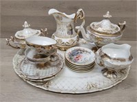 Early Continental Ant. Pearl Ware Tea Set w/