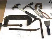 Large C Clamp & Assorted Tools Lot
