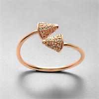 Rose Gold over Sterling Silver Arrow Ring - Size