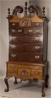 Chippendale high boy two part chest ca. 1790; in