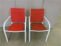 Two Red Outdoor Chairs