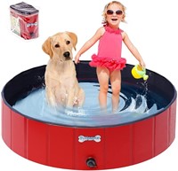 Foldable Dog Pool , Collapsible Pet Bath Tub