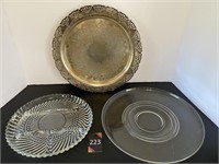 Vintage 10" Relish Dish & Various Plates