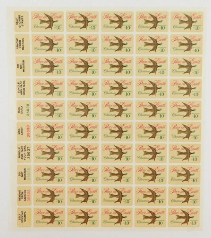 Sheet of First Issue Self Stick Stamps