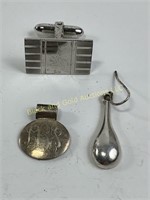 Sterling pendant & cuff link