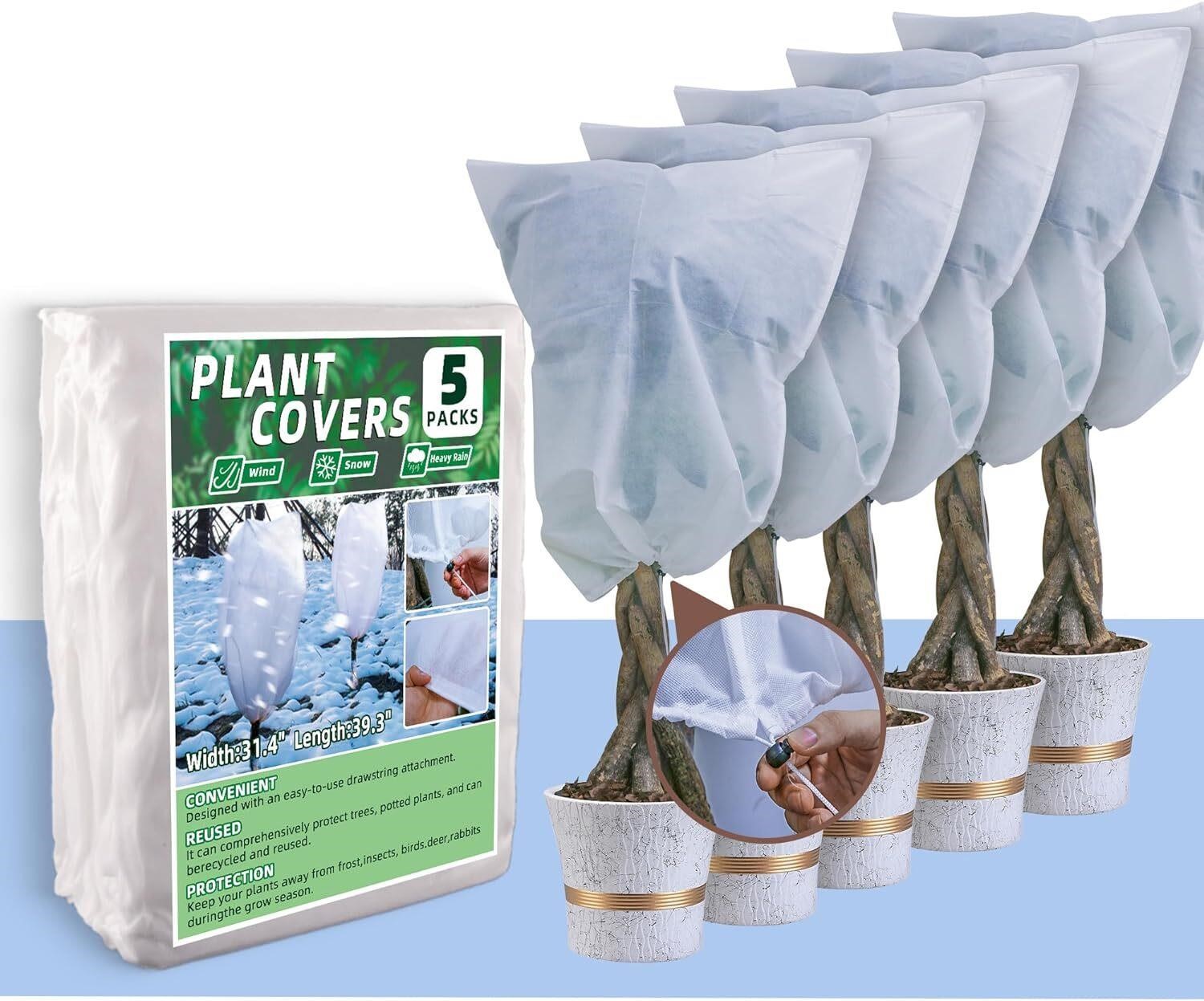 CJGQ 5Pack Plant Covers  39.3 X 31.4