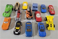 Metal and plastic die-cast cars. Some newer