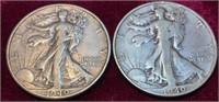 1940-P & S Liberty Standing Half Dollar Coins