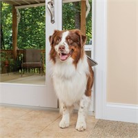 75 7/8" to 80 11/16"- Large, White Glass Pet Door
