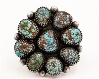 Navajo Turquoise Cluster Ring Sz. 10