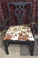 Arm chair with cowhide upholstery