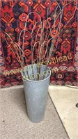 Galvanized bucket with6 rug beaters