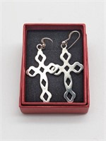 Sterling Silver Cross Earrings