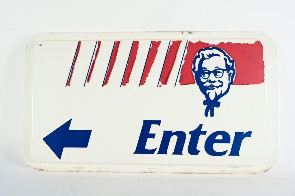 KFC DRIVE-TRU PLASTIC LIGHTED SIGN SKIN