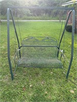 Green metal swing