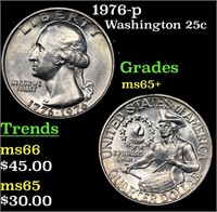 1976-p Washington Quarter 25c Grades GEM+ Unc