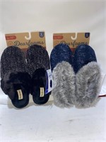 WOMANS MEMORY FOAM SLIPPERS/2QTY/LARGE