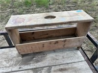 PRIMITIVE WOOD BENCH WITH STORAGE